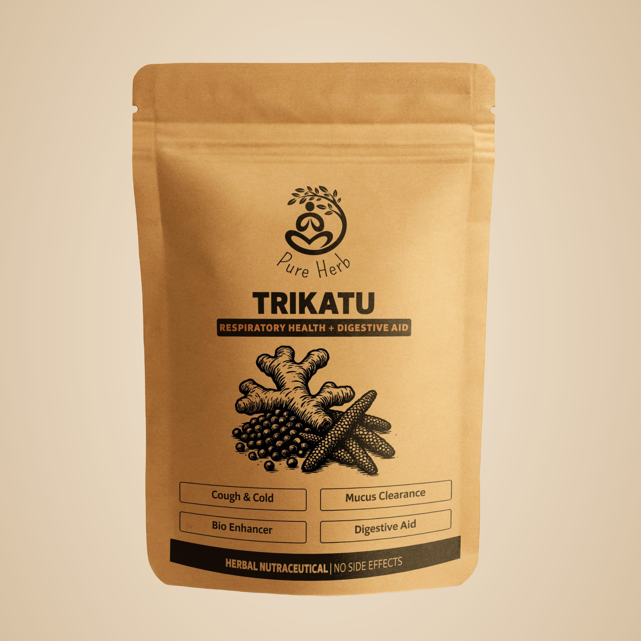 Pure Herb Trikatu Churna Black Pepper Long Pepper Dry Ginger 100g